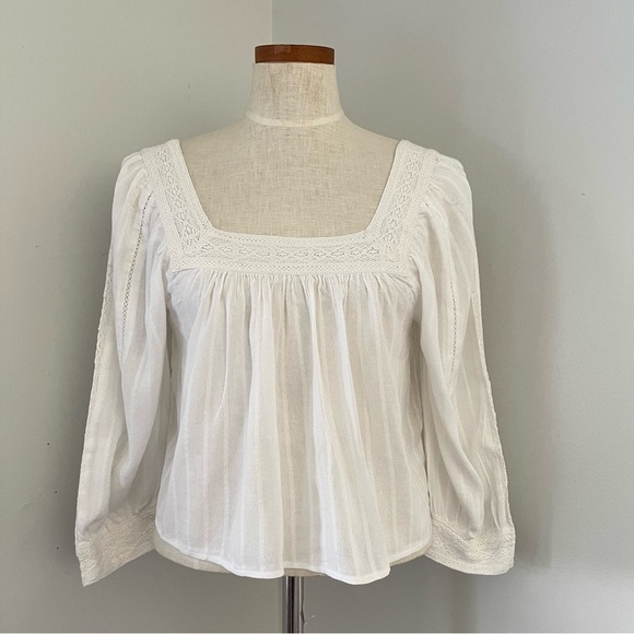 American Eagle Outfitters Tops - American Eagle Outfitters White cropped top NWT size Small Y2K style